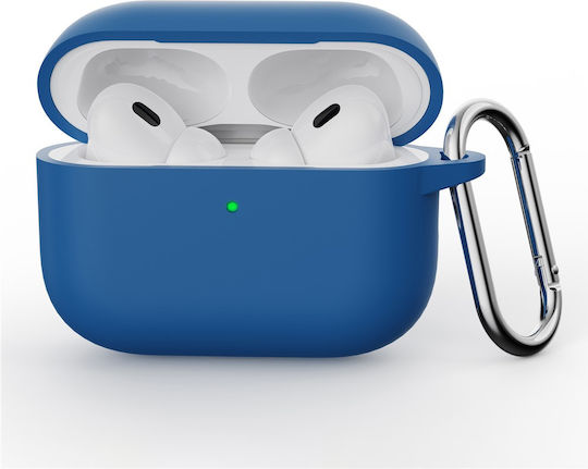 Silikon Hülle Für Airpods Pro 3 Mit Karabiner Blau