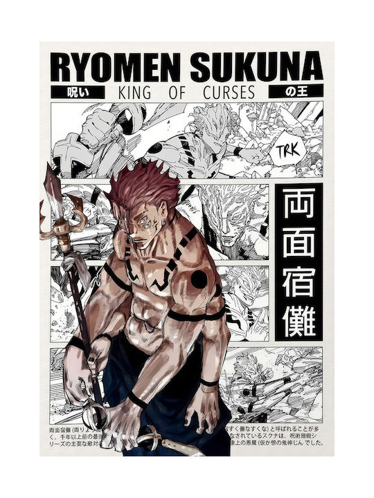 Poster Jujutsu Kaisen Ryomen Sukuna Red King Curses An141 30cm X 40cm