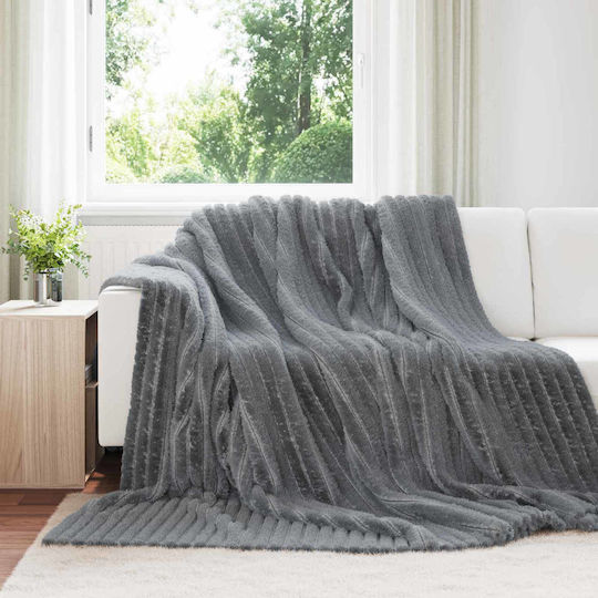 vidaXL Decken & Couchdecken Zweisitzer-Sofa Überwurf Fleece 270x240cm Dunkelgrau