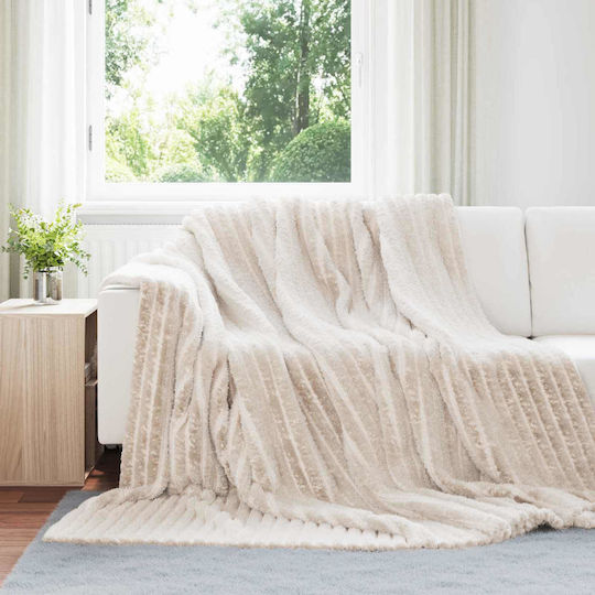 vidaXL Decken & Couchdecken Sesselüberwurf Fleece 240x220cm Beiges