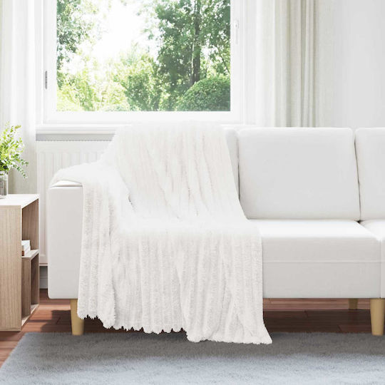 vidaXL Decken & Couchdecken Sesselüberwurf Fleece 150x130cm Weiß