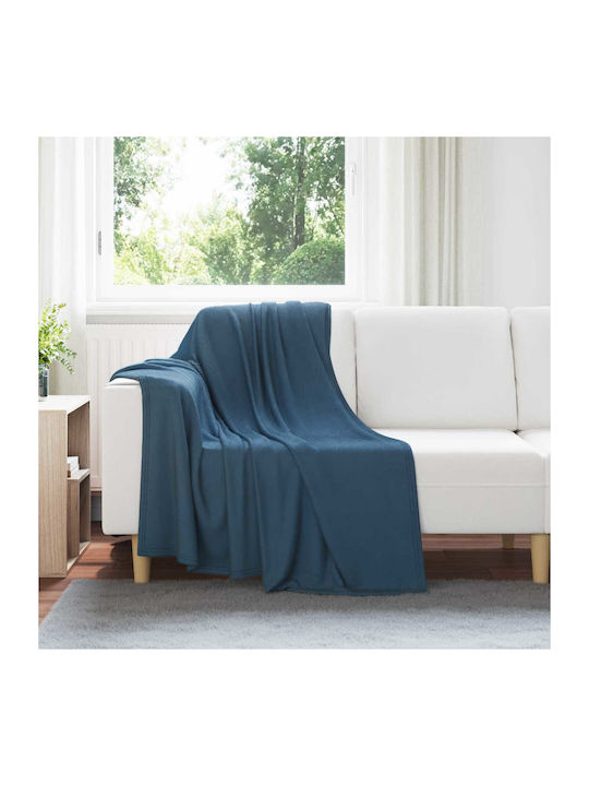 vidaXL Decken & Couchdecken Sesselüberwurf Fleece 170x130cm Dunkelblau