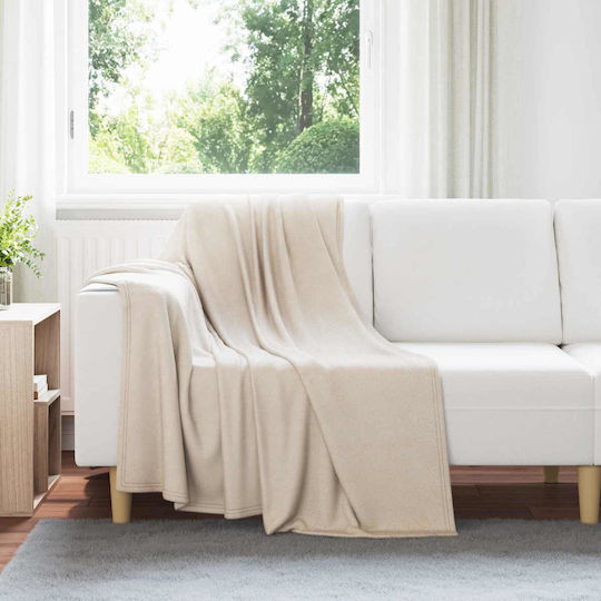 vidaXL Decken & Couchdecken Sesselüberwurf Fleece 170x130cm Beiges