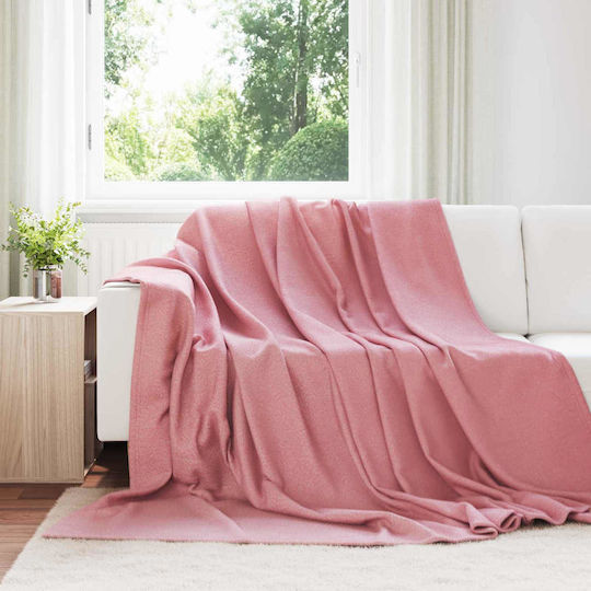 vidaXL Cuvertură Pentru Canapea De Fotoliu Polar Fleece 240x220cm Roz