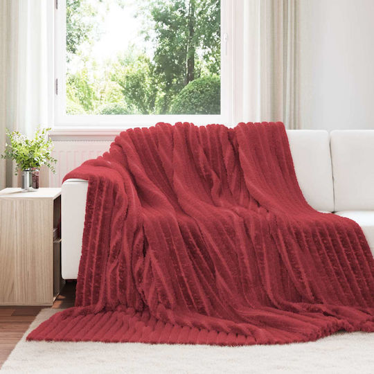 vidaXL Armchair Throw Fleece 240x220cm Turquoise Red