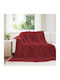 vidaXL Ριχτάρι Διθέσιου Καναπέ Fleece 270x240εκ. Βεραμάν Κόκκινο
