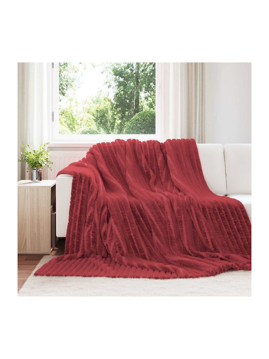 vidaXL vidaXL Sofa Throw Fleece 270x240cm Turquoise Red