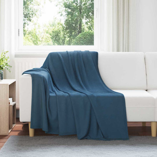 vidaXL vidaXL Armchair Throw Fleece 200x150cm Dark Blue