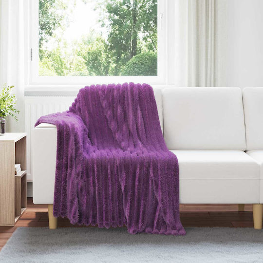 vidaXL Pătură Polar Fleece Simplă 150x130cm Violet