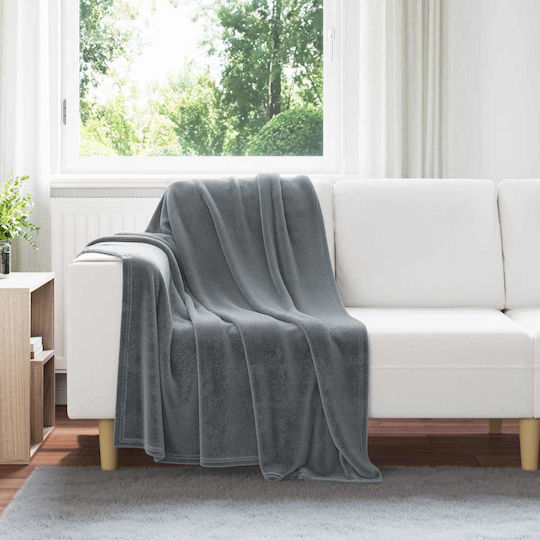 vidaXL Fleece Blanket Couch 130x150cm Dark Grey