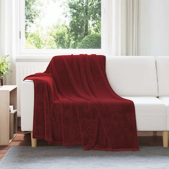 vidaXL Fleece Blanket Single 150x200cm Veraman Red