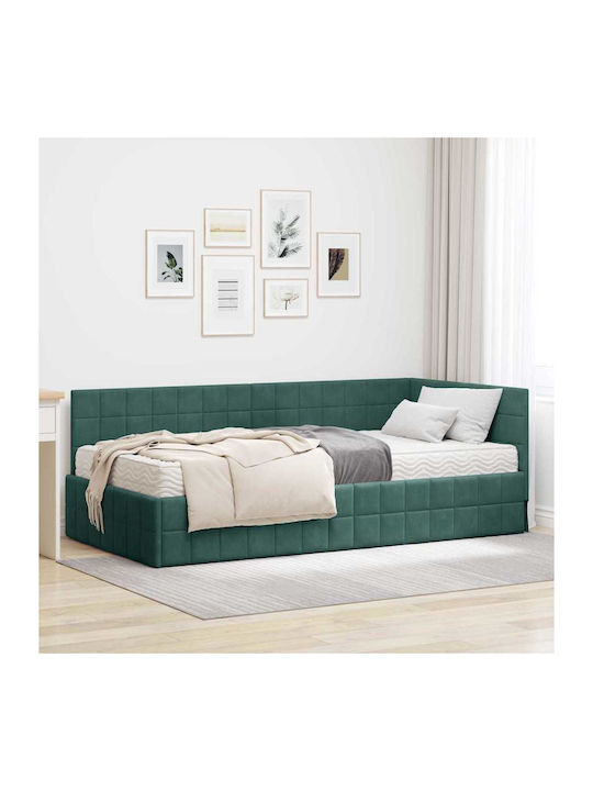 vidaXL Einzelbett Mit Samt Grün Mit Lattenrost ...