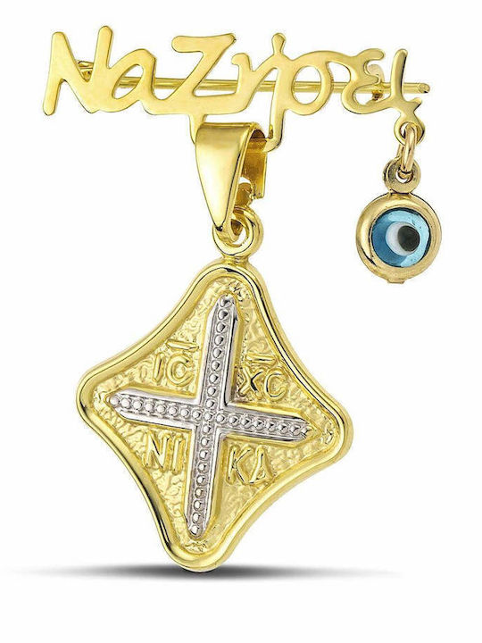 Themelidis Jewels Kinder Sicherheitsnadel aus Gold 9K mit Konstantinato