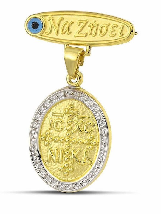 Themelidis Jewels Kinder Sicherheitsnadel aus Gold 9K mit Konstantinato