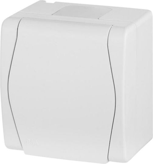 Elektro-plast Hermes2 Single Hermetic Socket 16a Ip44 Full Flap White 1021-00