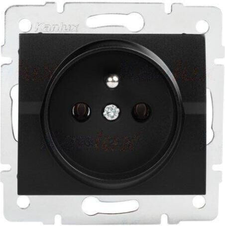 Kanlux Mowion Logi 02-1251-142 Matt Black Single Power Socket French