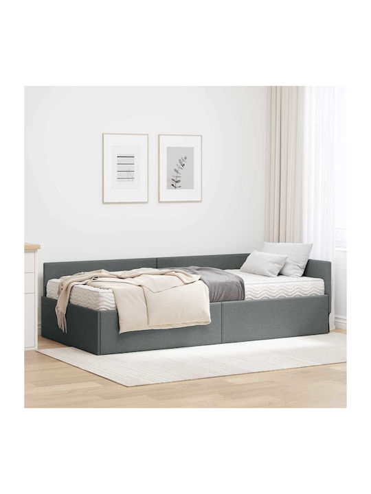 Einzelbett Aus Holz Grau Mit Lattenrost & Matra...