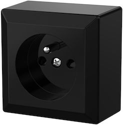 Surface-mounted Single Socket Ground Ip20 Gao Black/20465 Surface-mounted Single Socket Ground Ip20 Gao Black/20465