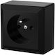 Surface-mounted Single Socket Ground Ip20 Gao Black/20465