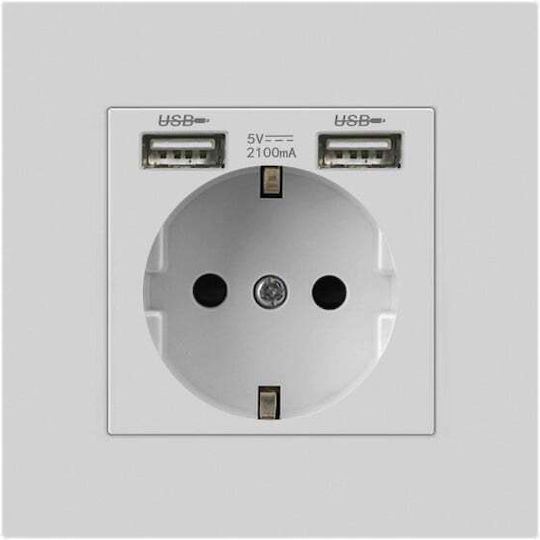 Pcu1 Steckdose Einfach 2 X USB 2.1 A Weiß Farbe Polycarbonat 16a