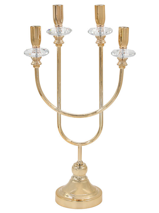 Keskor Candle Holder Metal in Gold Color 26x48x11.5cm 1pcs