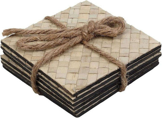 Espiel Coaster Wooden 10x10cm 4pcs