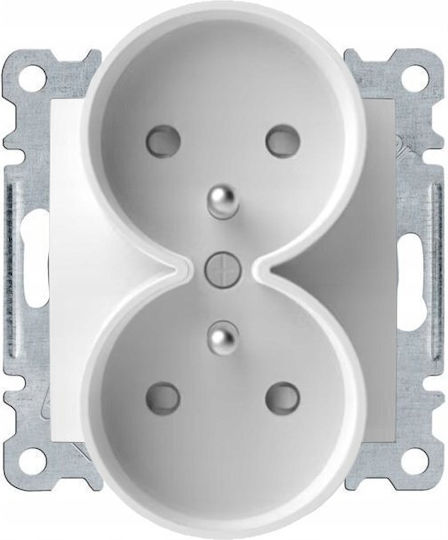 Hager Polo Berker B.square Socket Double White Gloss Frame System 5361878989