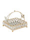 Keskor Metallic Rectangular Decorative Tray with Mirror 20x18x17cm