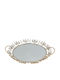 Keskor Metallic Oval Decorative Tray with Mirror 36x32x4cm