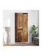 Bodenstehende Highboard-Wohnzimmervitrine aus Spanplatte Altholz 69,5x34x180cm