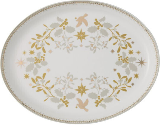 Maxwell & Williams Ornament de masă de Crăciun Platou De porțelan Alb L25.5xW20cm.