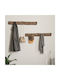 vidaXL Wooden Wall Hanger 4 Hooks Brown 50x12x8cm 4 Pieces