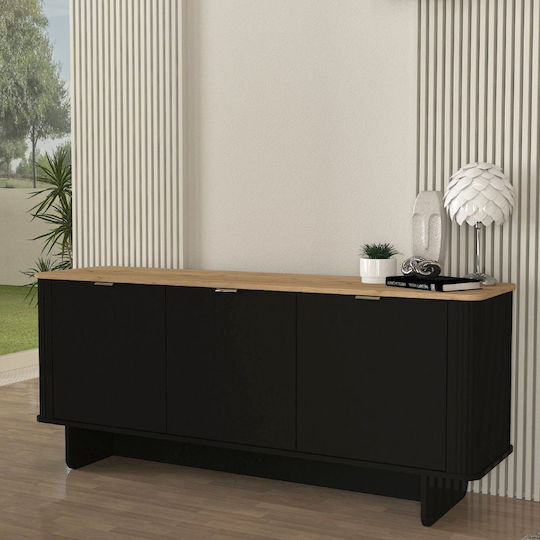 Bufet Bohema Μαύρο - Sepet Oak 180x47x76.6cm