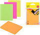 Deli Memo Pads Stickers Blister 100 Sheets 76x101mm Stick Up Neon Assorted 12 Pieces