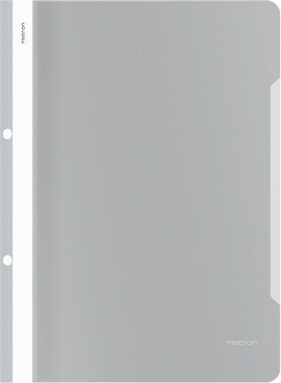 Metron Clipboard with Spring for Paper A4 Gray Holes 25pcs