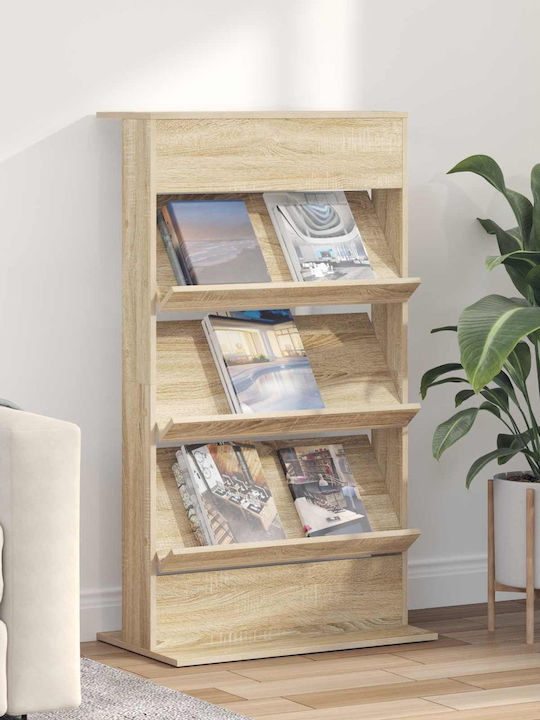 vidaXL PU Magazine Rack Brown 70x41x126cm
