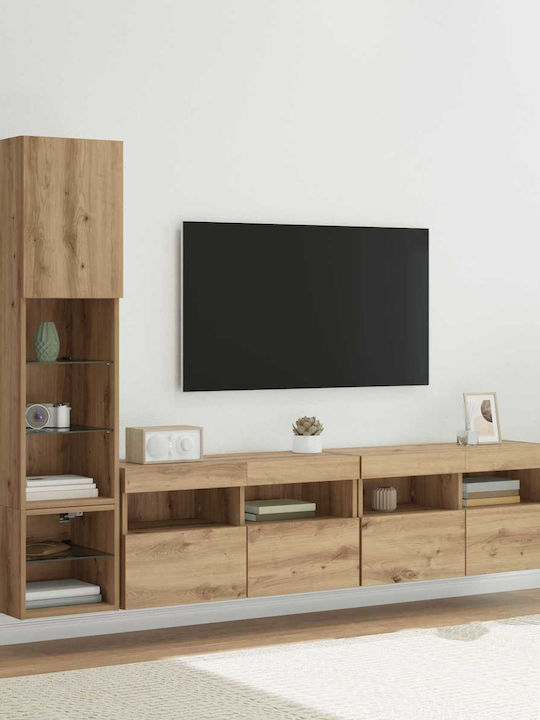 Wohnzimmer TV-Einheit Artisan Oak mit Vitrine &...