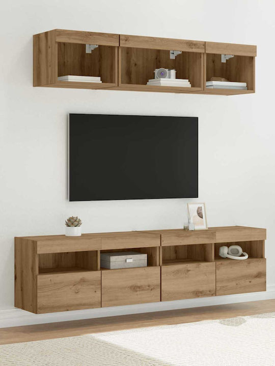Wohnzimmer TV-Einheit Artisan Oak mit Beleuchtung L80xB30xH40cm
