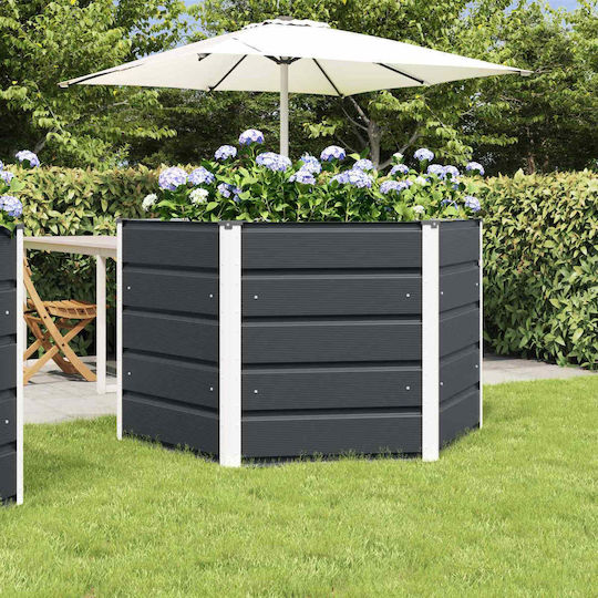 vidaXL Ζαρντινιέρα Μεταλλική Ανθρακί 129x129x75εκ.