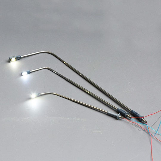 Model Lamp Metallic 1:75 Warm Light H14.2cm Set 10 Pieces