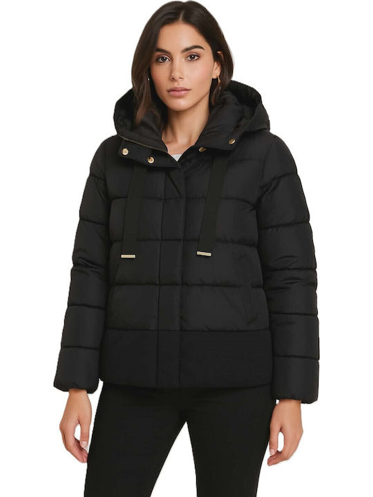 Γυναικείο Puffer Μπουφάν για Χειμώνα Μαύρο