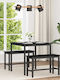 Table Dining Room Wooden with Metal Frame Black 80x80x75cm