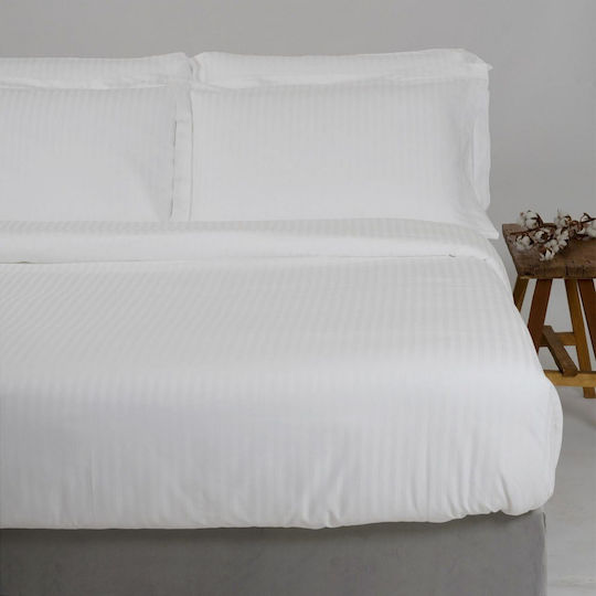 Lin De Luxe Παπλωματοθήκη Ξενοδοχείου Βαμβακερή 160x220εκ.
