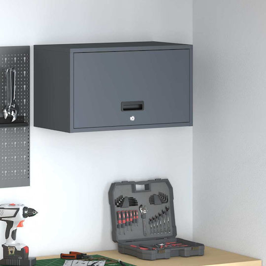 Κρεμαστό Ντουλάπι Σαλονιού από Μέταλλο Ανθρακί 60x33x35cm