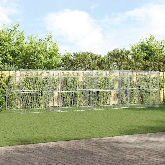 vidaXL Πάρκο Σκύλου 800x200x200εκ. Ασημί