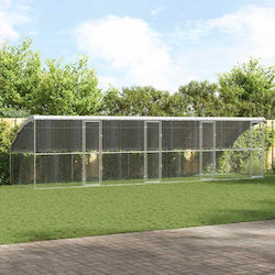 vidaXL Μεταλλικό Πάρκο Σκύλου 800x200x200εκ. Ασημί