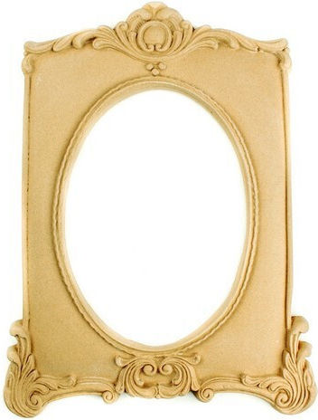 Wood Carved Wood Pulp Oval Frame Interior 27x20cm