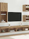 Wohnzimmer TV-Einheit Artisan Oak mit Vitrine & Beleuchtung L100xB30xH30cm