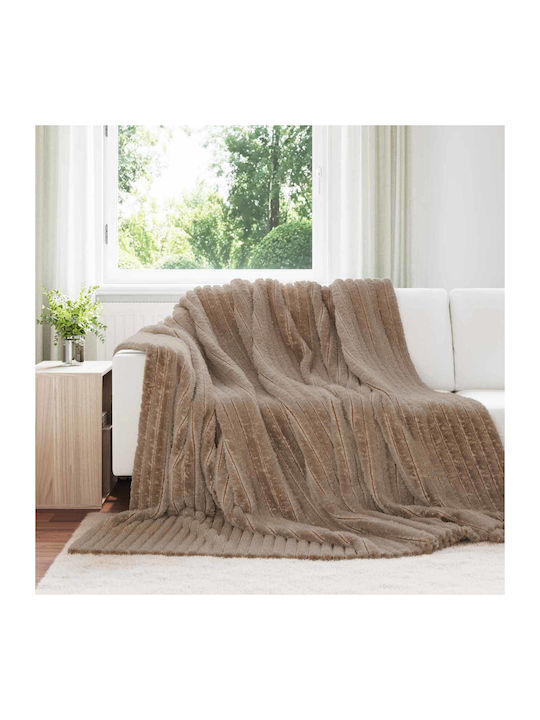vidaXL Ριχτάρι Διθέσιου Καναπέ Fleece 270x240εκ. Καμηλοπάρδαλη