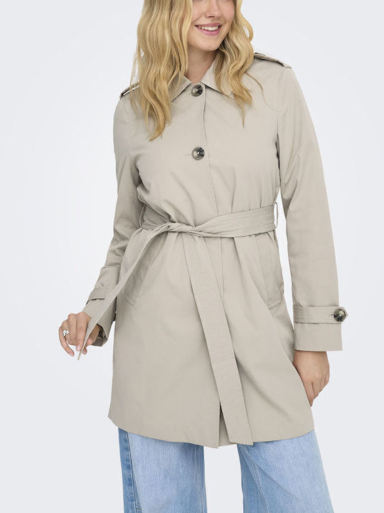 Only Life Women's Beige Trench Coat